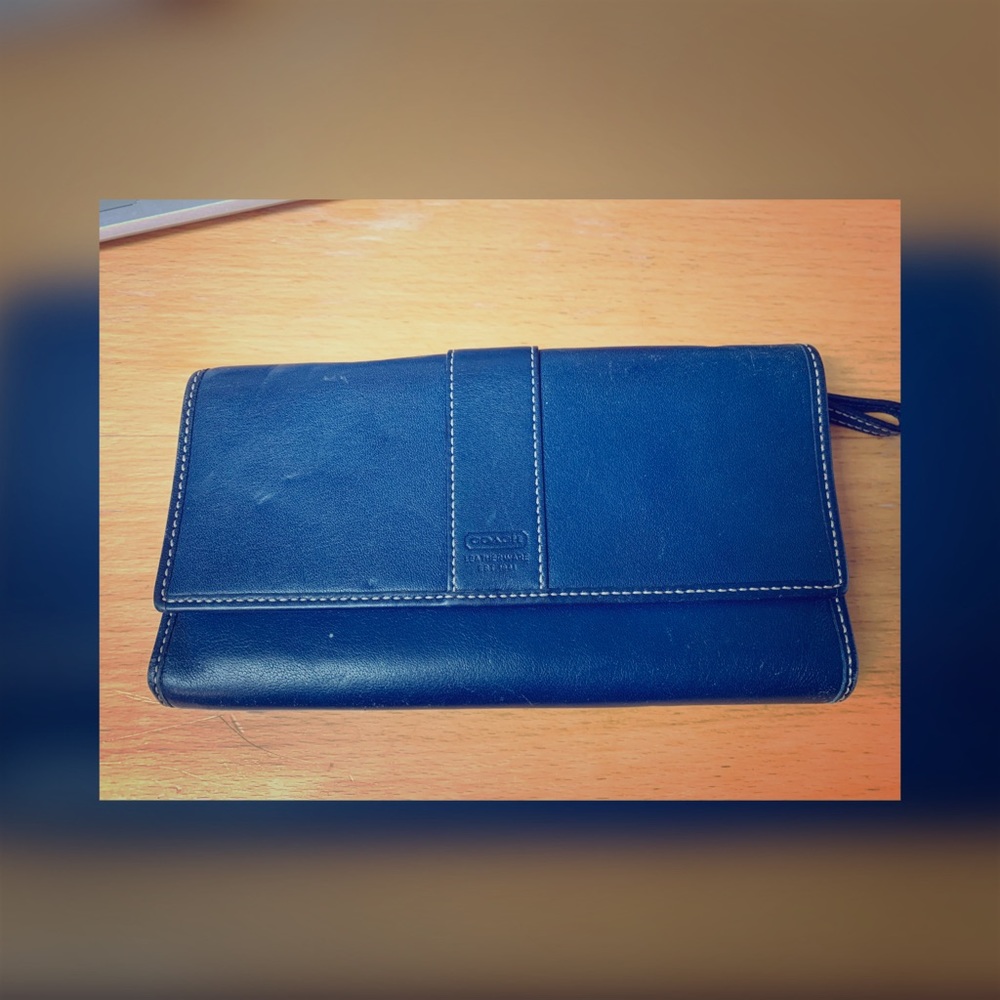 Blue Coach Trifold Wallet